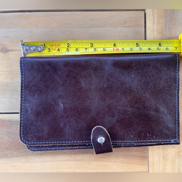 Brown Leather Checkbook Wallet By Dean. - Picture 2 of 5